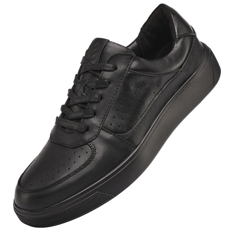 Men's Trendy Genuine Black Raise The Bottom Leather Shoes