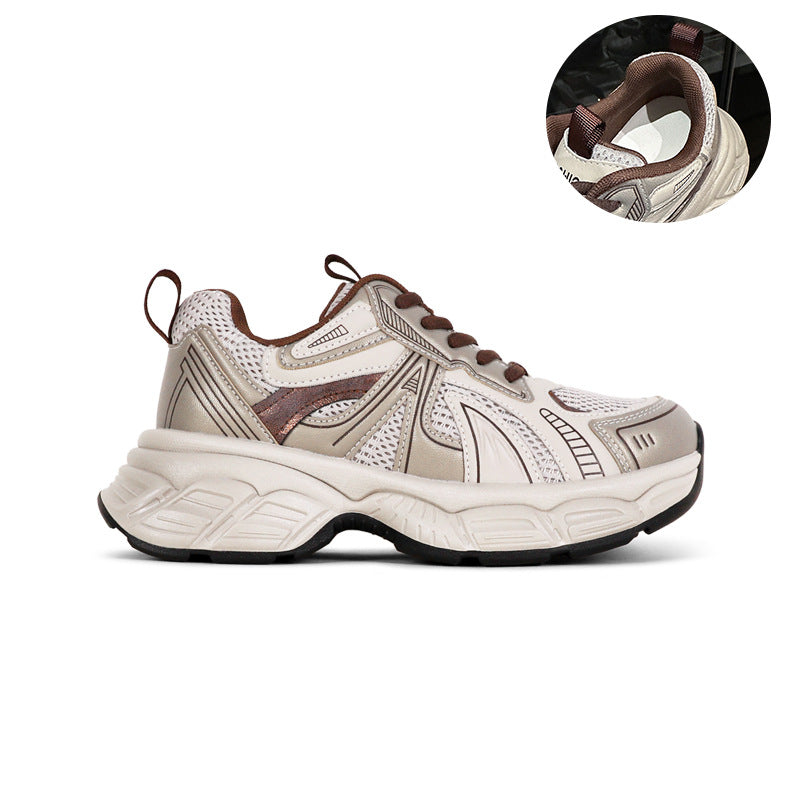 Women's Small Dignified Breathable Platform Dad Four Casual Shoes