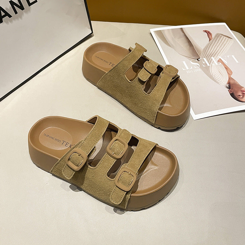 Women's French Style Beautiful Platform Summer Outdoor Slippers