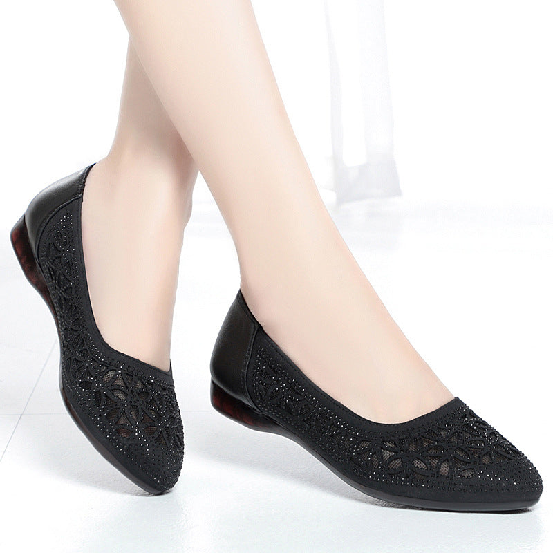 Women's Single Low Perforated Breathable Mesh Surface Casual Shoes