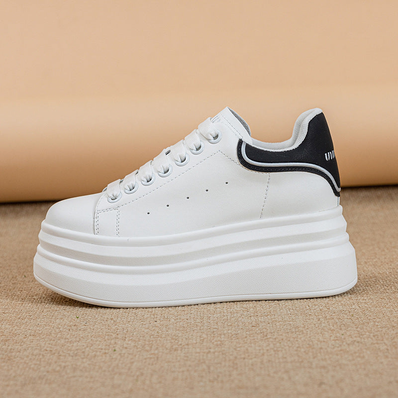 Women's & Men's Hidden White Small Platform Thick-soled Slim Casual Shoes