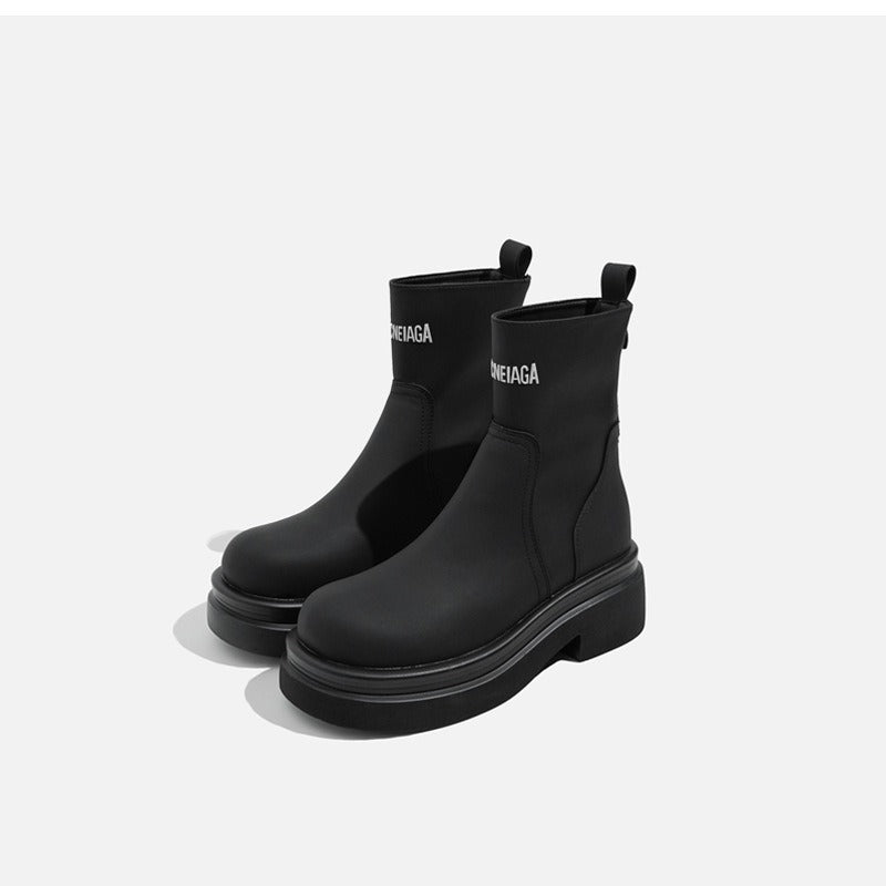 Women's British Style Platform Increased Bootie Middle Boots