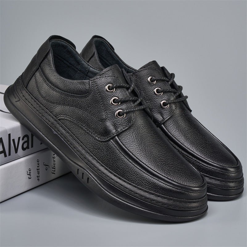 Men's Fat Feet Wide Toe Pure Cowhide Outdoor Leather Shoes