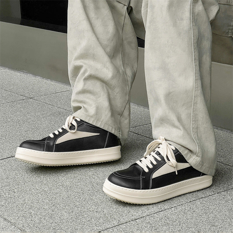 Men's Spring Niche Thick-soled High Street Fashionable Leather Shoes