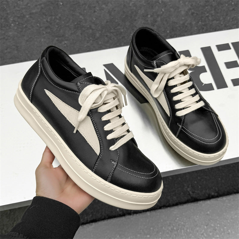 Men's Spring Niche Thick-soled High Street Fashionable Leather Shoes
