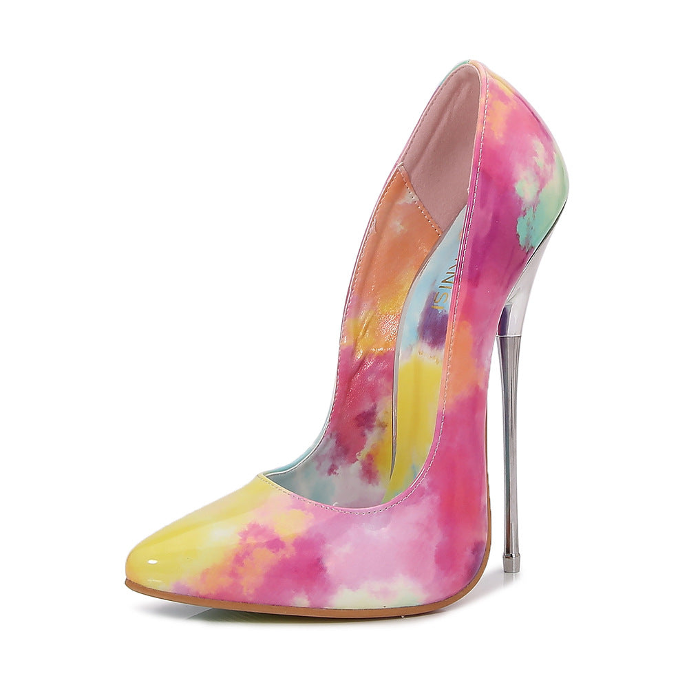 Women's Plus Size Artistic Pattern High Stiletto Women's Shoes