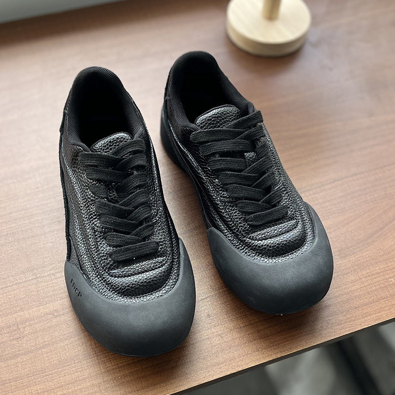 Men's Toe Fashionable High-grade White For Boys Platform Men's Casual Leather Shoes