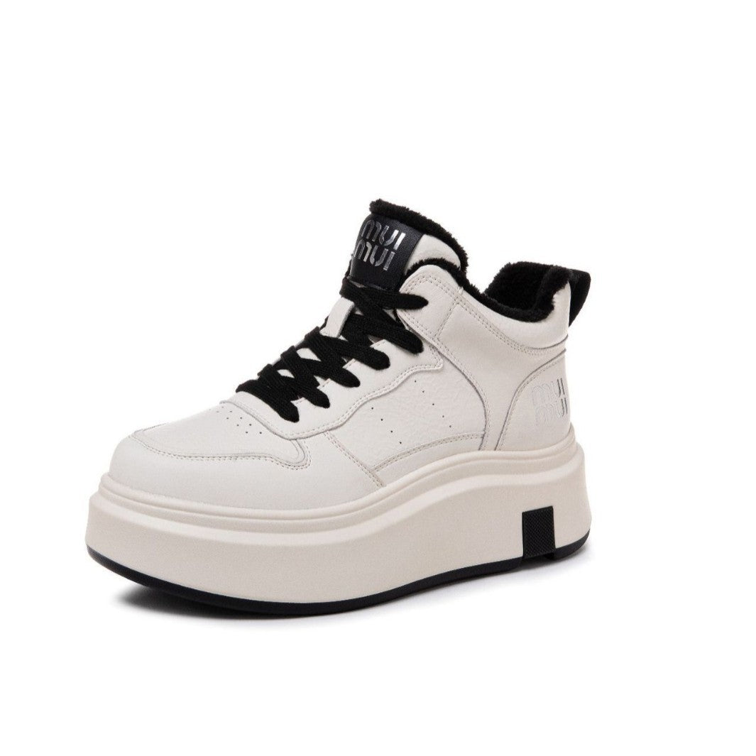 Women's Winter Fashion Cotton Thick-soled Thin White Women's Shoes