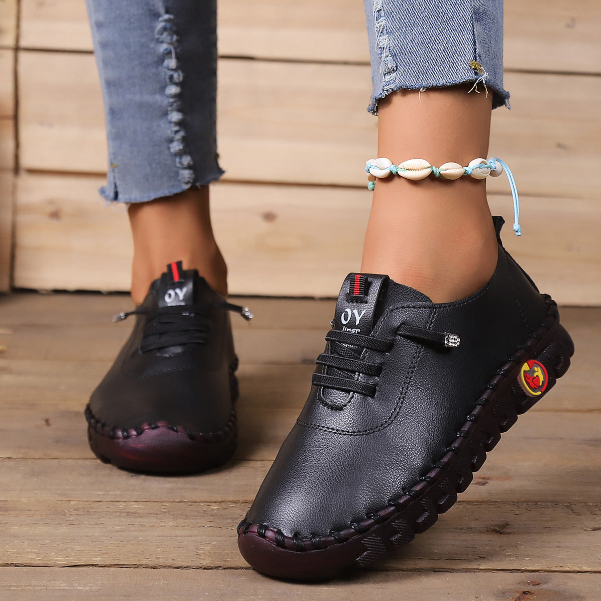 Imitation Soft Bottom Handmade Elderly Loose Wide Casual Shoes