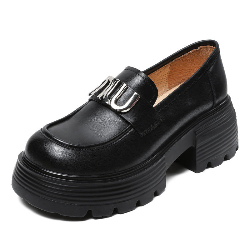 Women's Small Thick Bottom Genuine Retro Muffin Loafers
