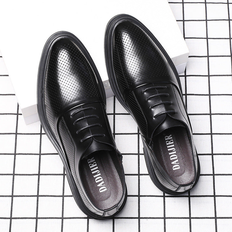 Men's Hollow Business Formal British Style Comfortable Leather Shoes