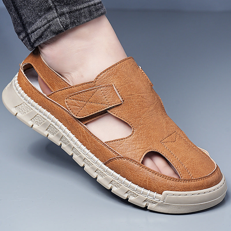Men's Size Summer Breathable Closed Toe Hole Hollow Sandals