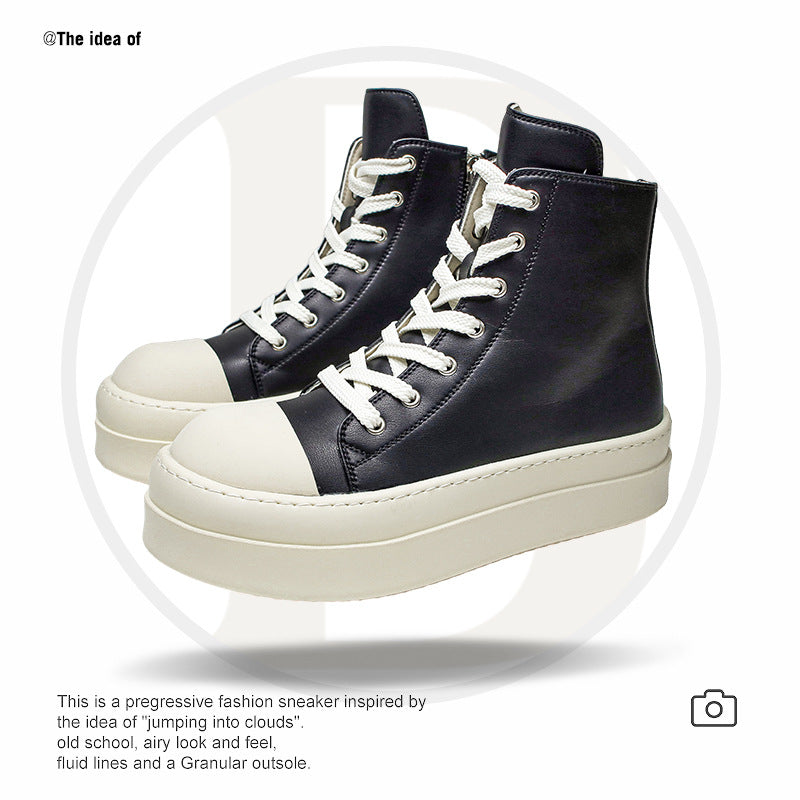 Women's Thick Bottom Korean Style Niche Lovers Side Zipper Sneakers