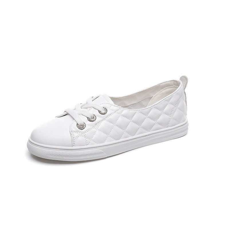 Attractive Elegant Women's White Sheepskin Flat Women's Casual Shoes