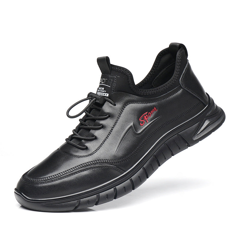 Men's Layer Cowhide Soft Comfortable Slip-on Genuine Leather Shoes