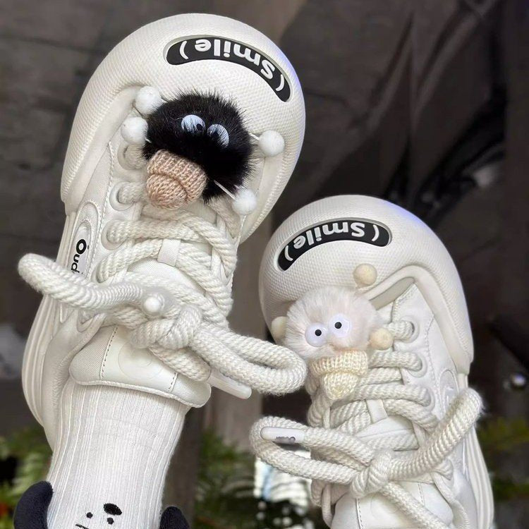 Women's Four Platform Board Ugly Cute Cloud Casual Shoes