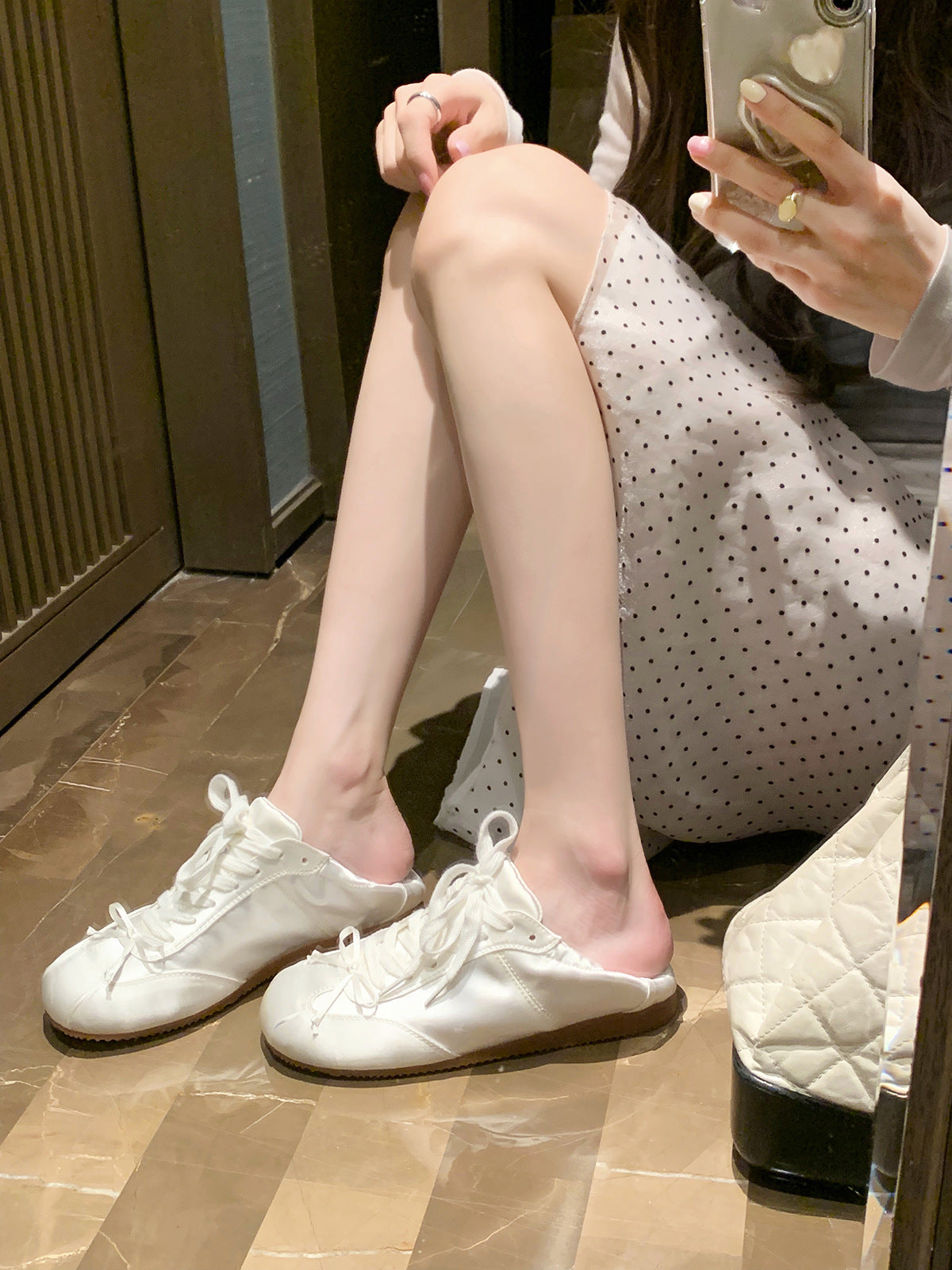 Ballet Style Sweet Round Head Satin Sports Board Women's Casual Shoes