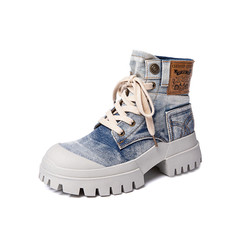 Women's Classic Martin Thick-soled Autumn High Canvas Shoes
