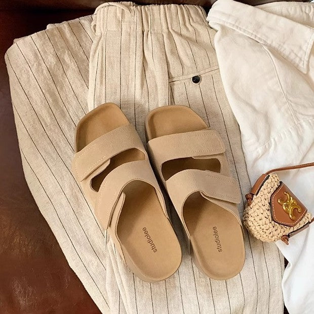 Toast Thick Bottom Double Velcro Slip-on Slippers