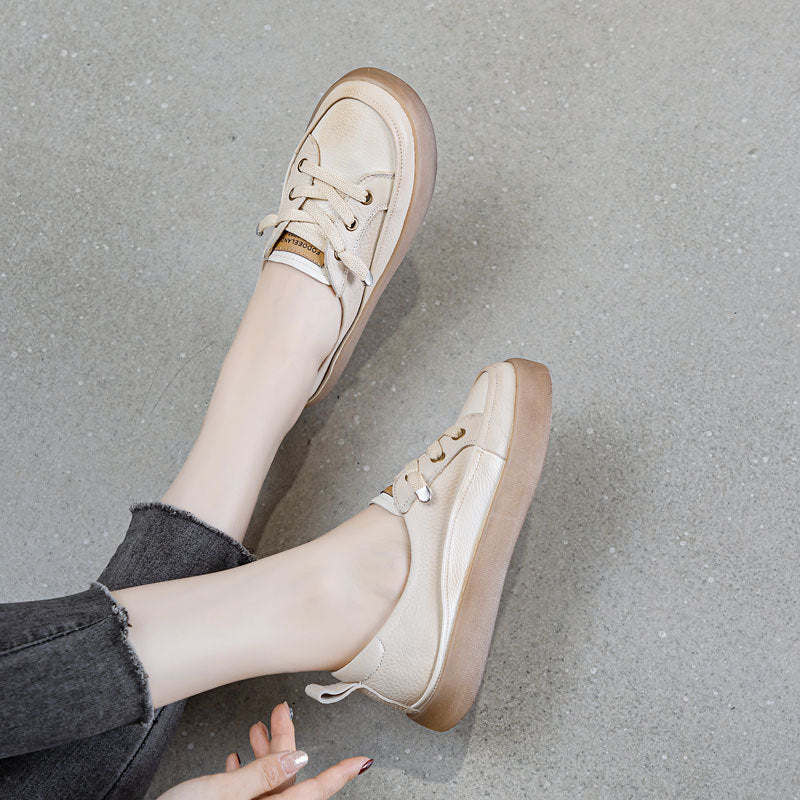 Women's & Men's Spring Plus Size Summer Breathable Cowhide Casual Shoes