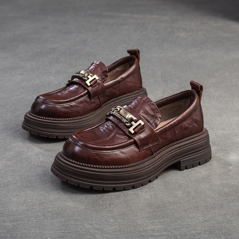 Women's Thick-soled Hand Grip Pattern Pumps Fashion Loafers