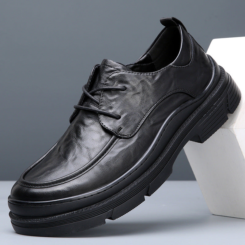 Men's Breathable Trendy Versatile Platform Business Formal Leather Shoes