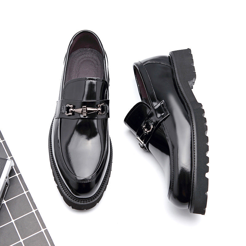 Men's Autumn Breathable Business Cowhide Slip-on Casual Shoes