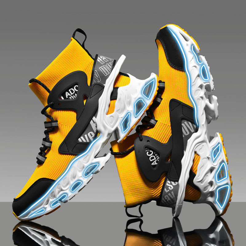 Men's Spring Breathable Running Mesh Blade Batch Sneakers