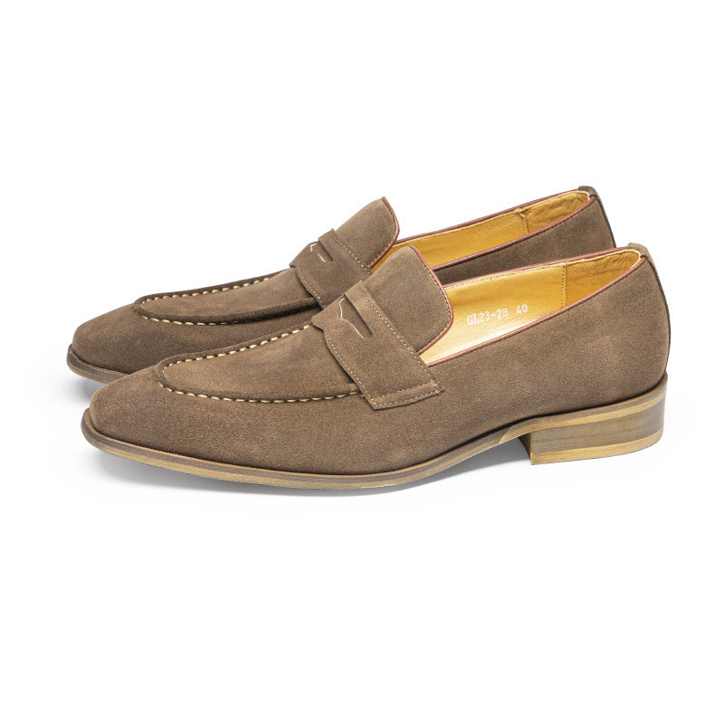 Men's Hours Cow Suede Genuine Business Formal Leather Shoes