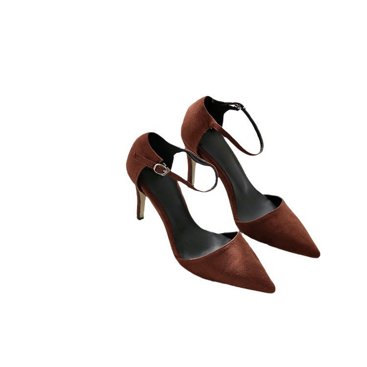 Women's With Toe Box Stiletto Fashion Suede Hollow Korean Heels