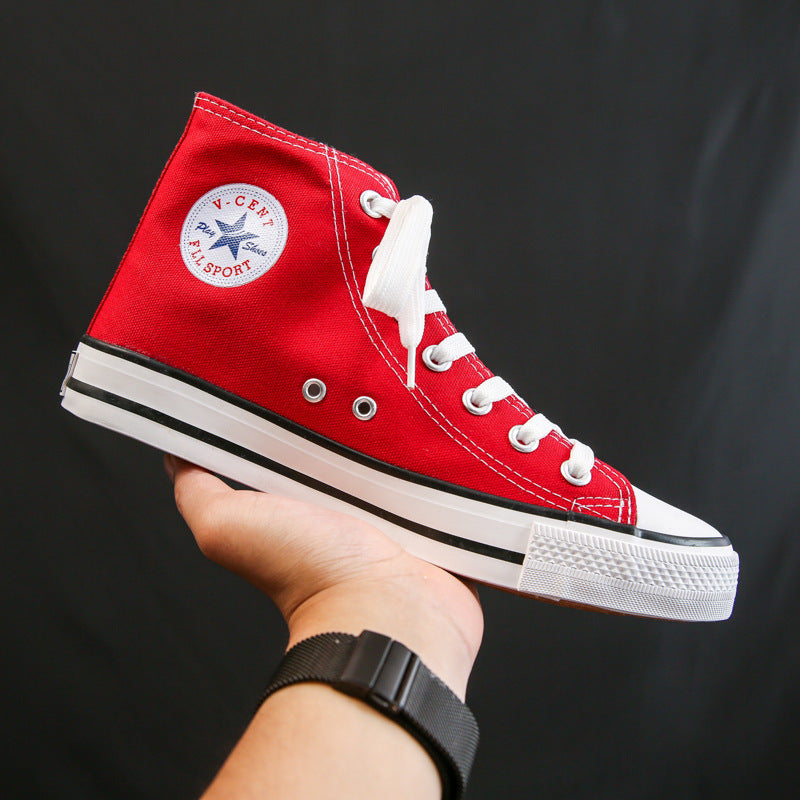 Men's Classic Versatile Preppy Style Lovers Rubber Canvas Shoes