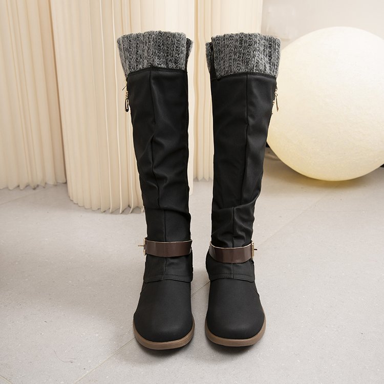 Women's Plus Size Chunky Side Zip High Heels