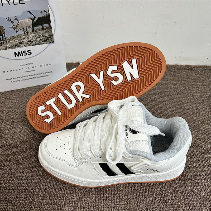 Women's & Men's Niche Retro Matte Black Bread Super Popular Korean Sneakers
