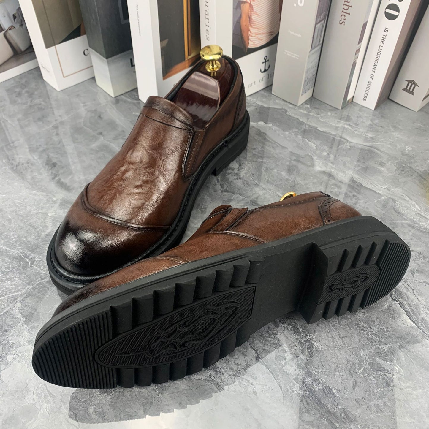 Men's Soft Bottom Slip-on Formal Wear Business Leather Shoes