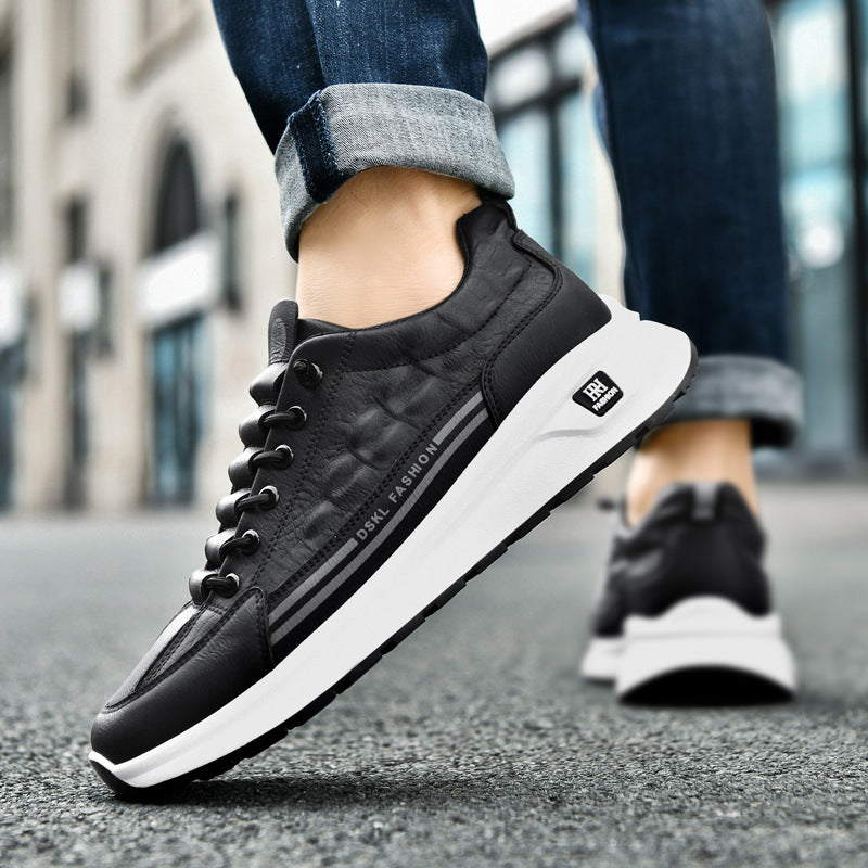 Men's Slouchy Charming Fashionable Platform Heightened Leather Shoes