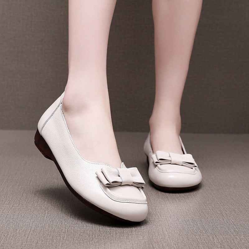 Women's Genuine Soft Soled Flats Comfortable Mom Plus Casual Shoes