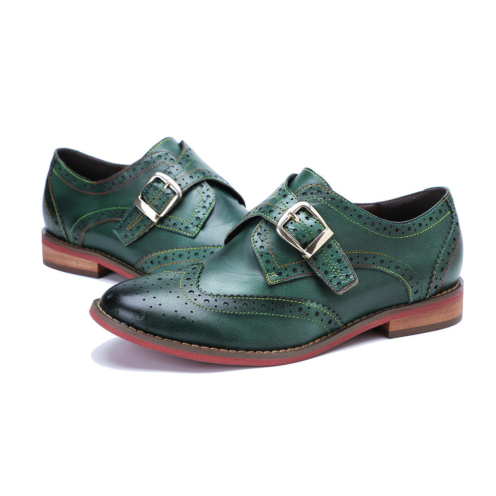 Women's Handmade Genuine Brushed Retro Comfort Flat Loafers