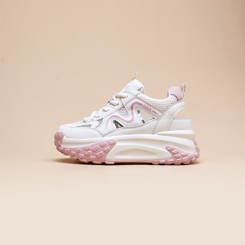 Women's Hollow Summer Height Increasing Insole Mesh Casual Shoes