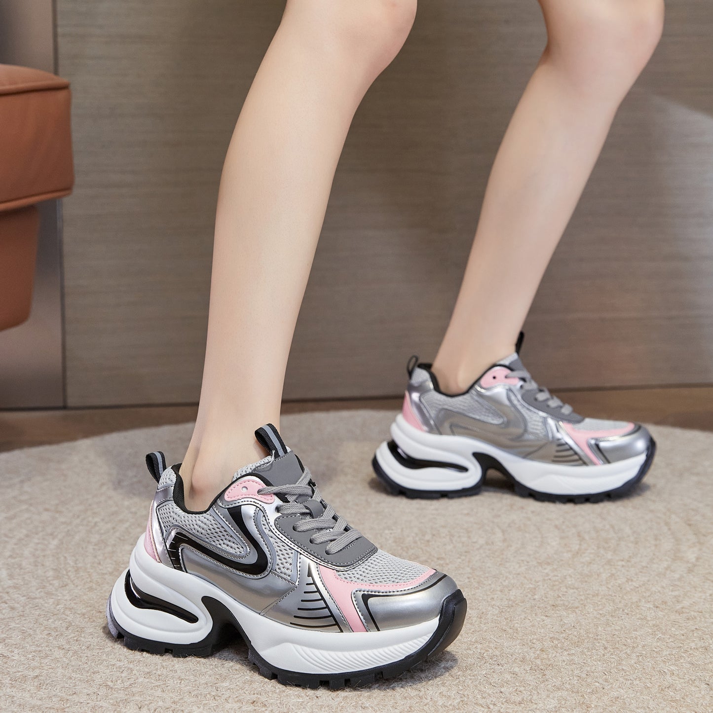 Women's Platform Dad Spring High-grade Retro Height Increasing Sneakers