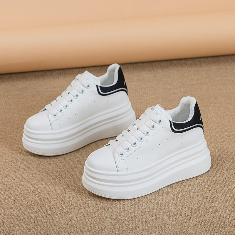 Women's & Men's Hidden White Small Platform Thick-soled Slim Casual Shoes