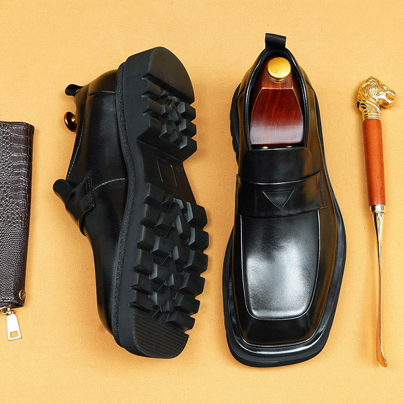 Men's Business Genuine England Style One Pedal Leather Shoes