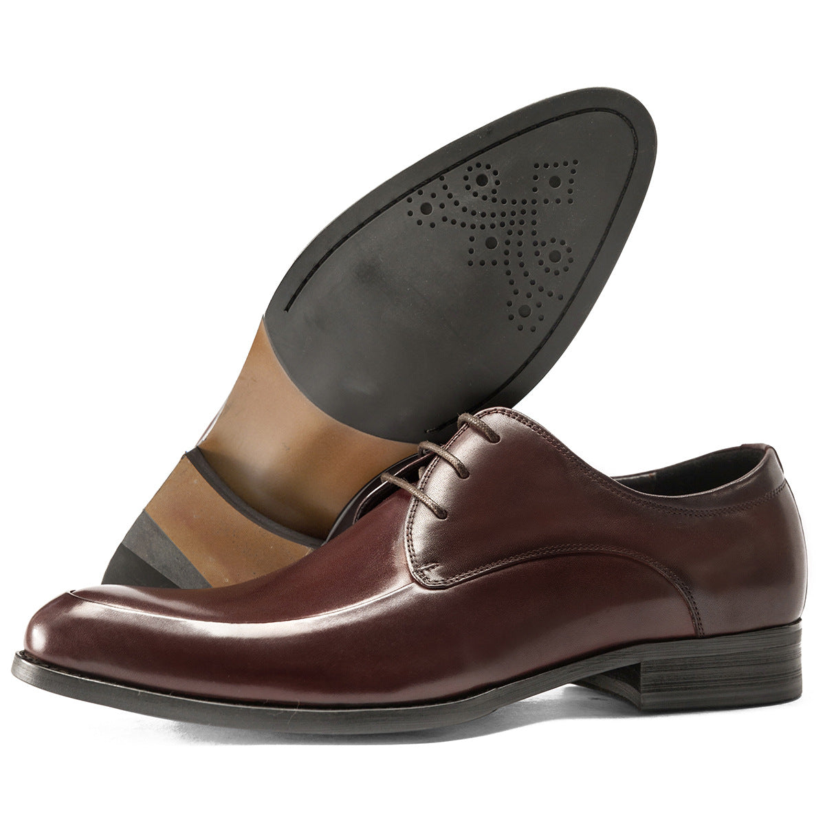 Men's Korean Business Lace Formal Wear Calf Leather Shoes