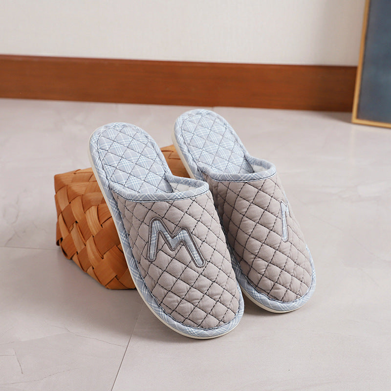 Cotton Fabrics Platform Plus Mute Couple Indoor Home Floor House Slippers