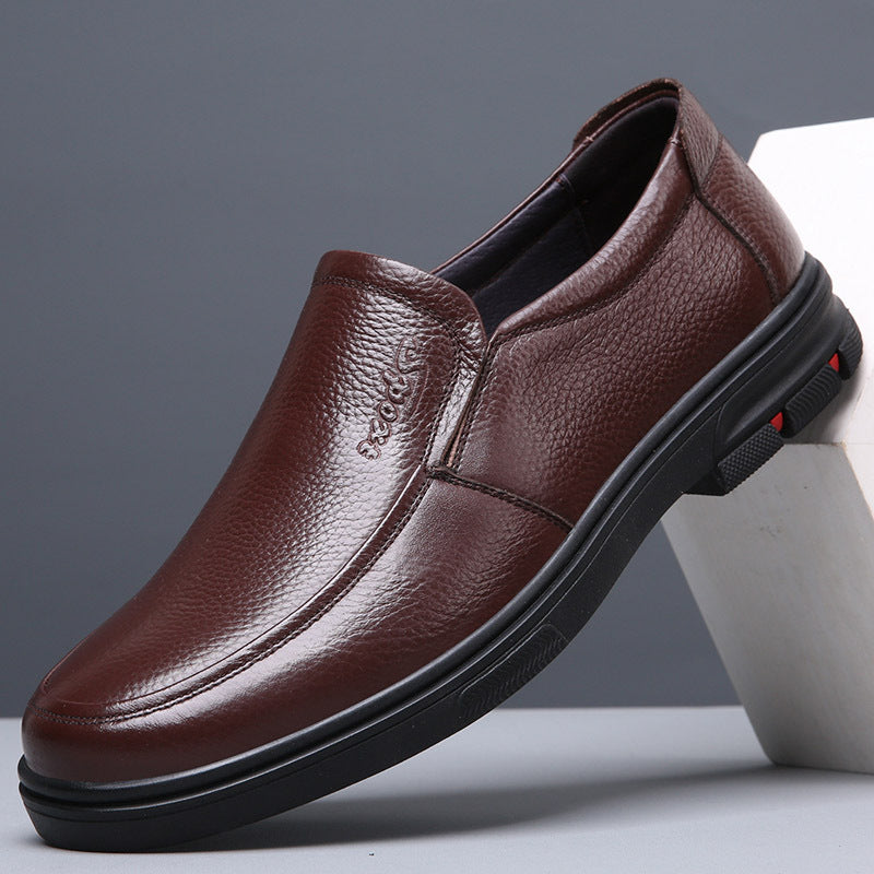 Men's Head Layer Cowhide Genuine Four Business Leather Shoes