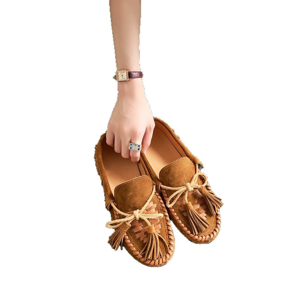 Women's Boat Flat Su Sui Tassel Knot Loafers