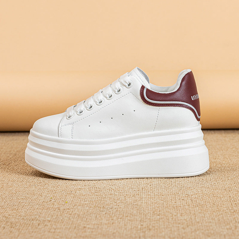Women's & Men's Hidden White Small Platform Thick-soled Slim Casual Shoes