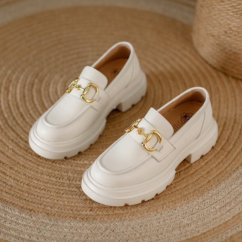 Soft Bottom Chunky Slip-on Round Toe Loafers