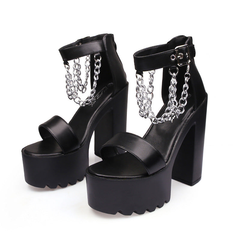 Women's Chunky Waterproof Platform Pole Dance High Sandals