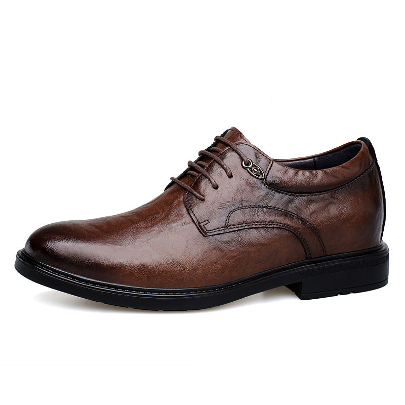 Men's Wear Invisible Height Increasing Insole Breathable Groom Wedding Elevator Leather Shoes