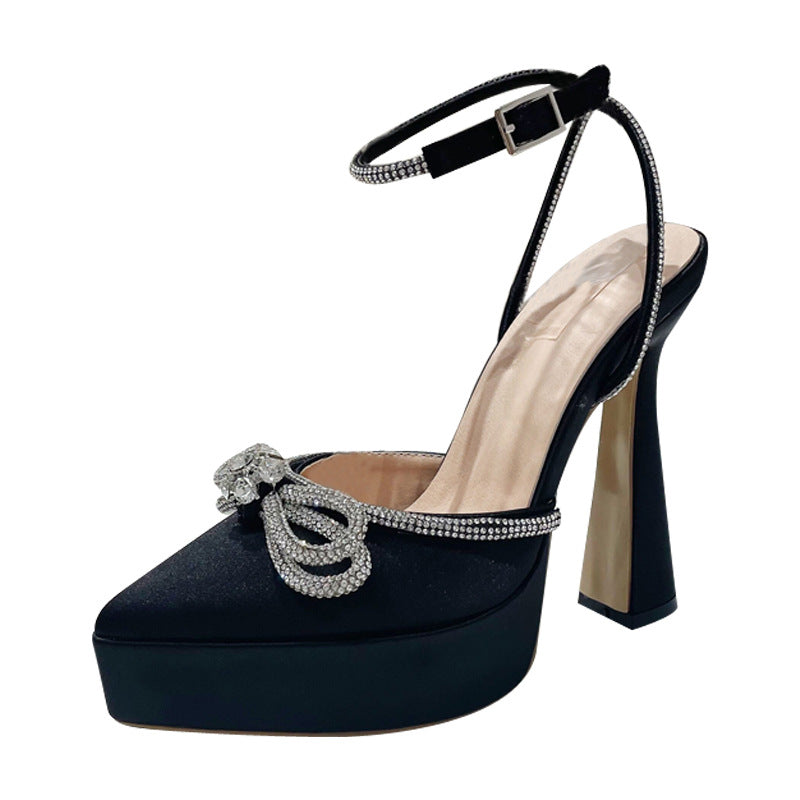 Super High Chunky Waterproof Platform Pointed Toe Heels
